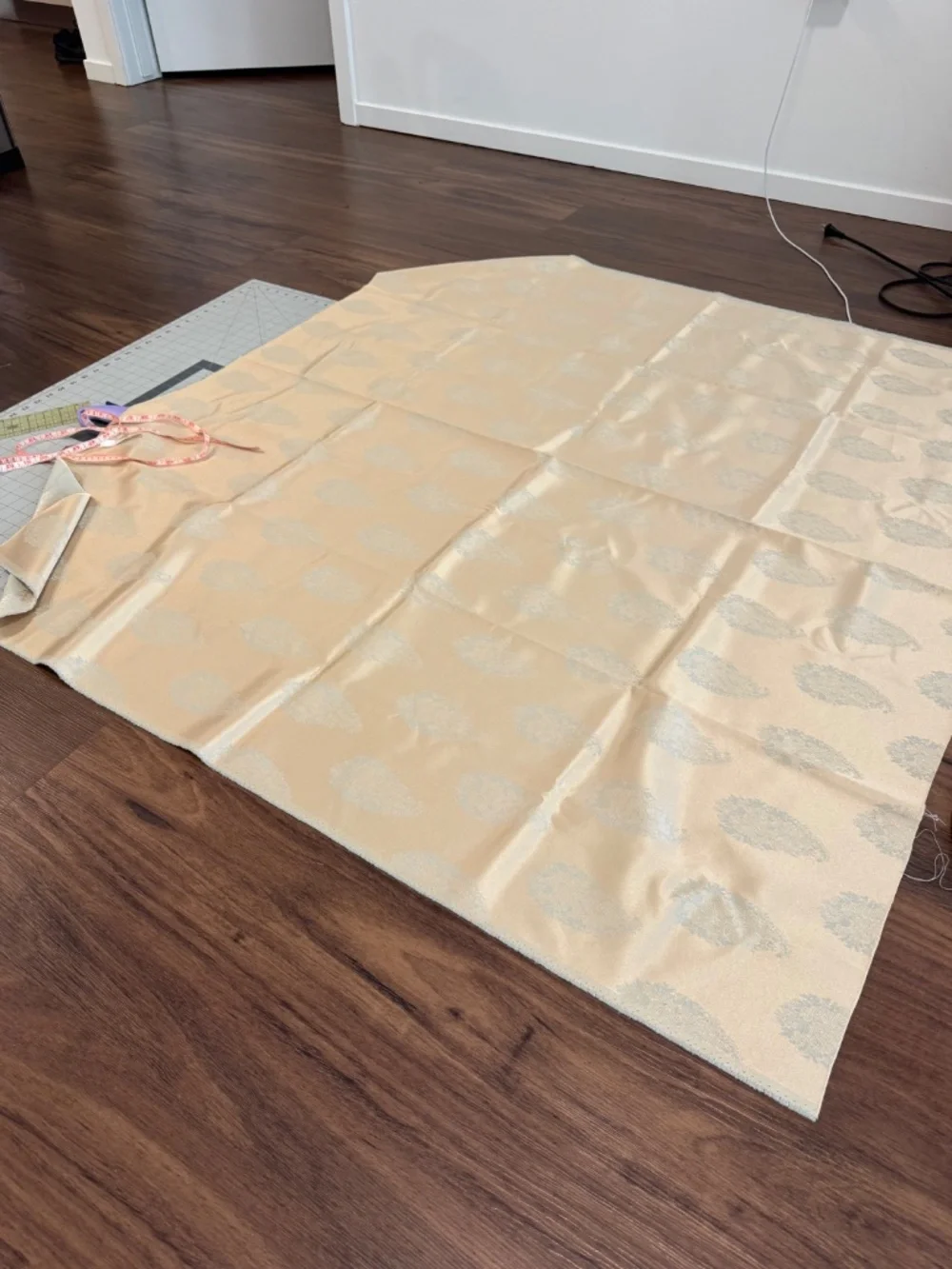 51 x 56 Gold Paisley Fabric